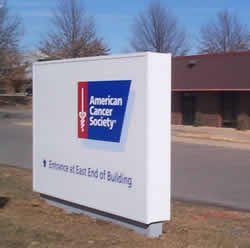aluminum monument sign, Clive, Iowa