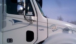 Truck pinstriping, Dallas Center, Iowa