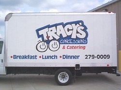 catering truck lettering, Urbandale, Iowa
